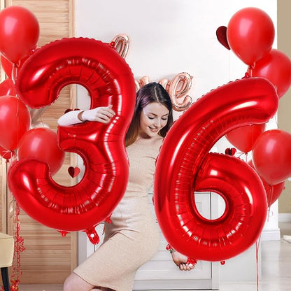 Red Number 6 Balloon 40 Inch, Big Large Foil Helium Number Balloons, Jumbo - Image 5