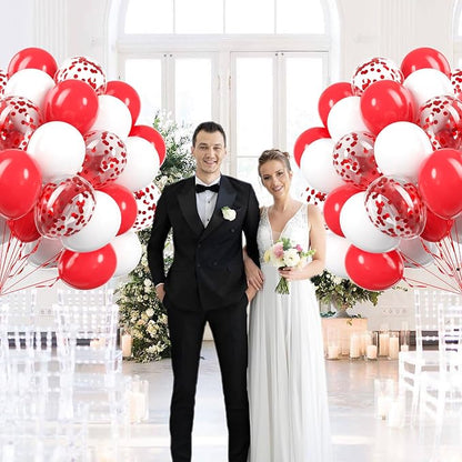 60pcs Red and White Balloons 12inch - Image 5
