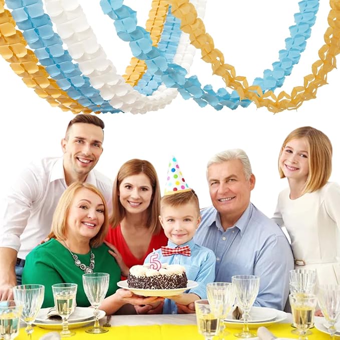 Light-Dusty Blue Beige-Gold Party Decorations - Image 5