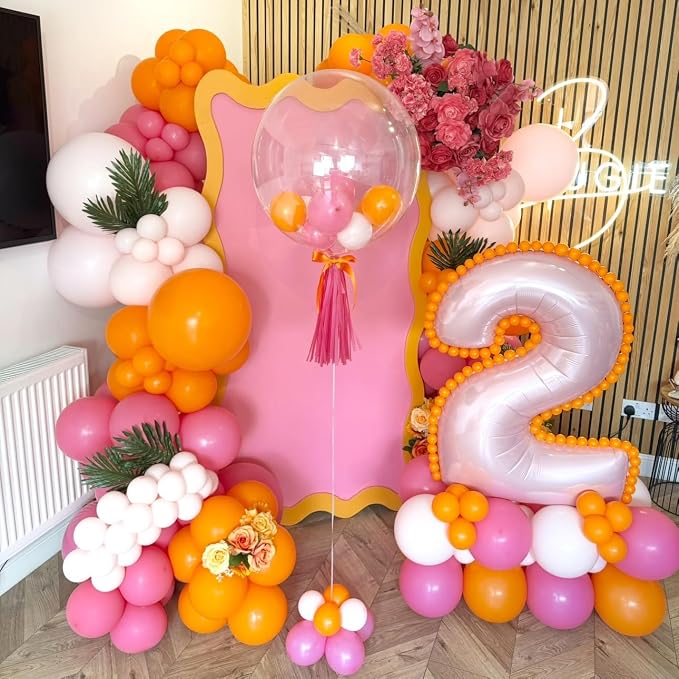 Pink and Orange Latex Balloons 50pcs 12 Inches | - Image 4