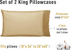 Sunflower King Pillowcases Set of 2, 100% Cotton King Size Pillow Cases 2, 20×40 inches Butterum, Soft and Breathable