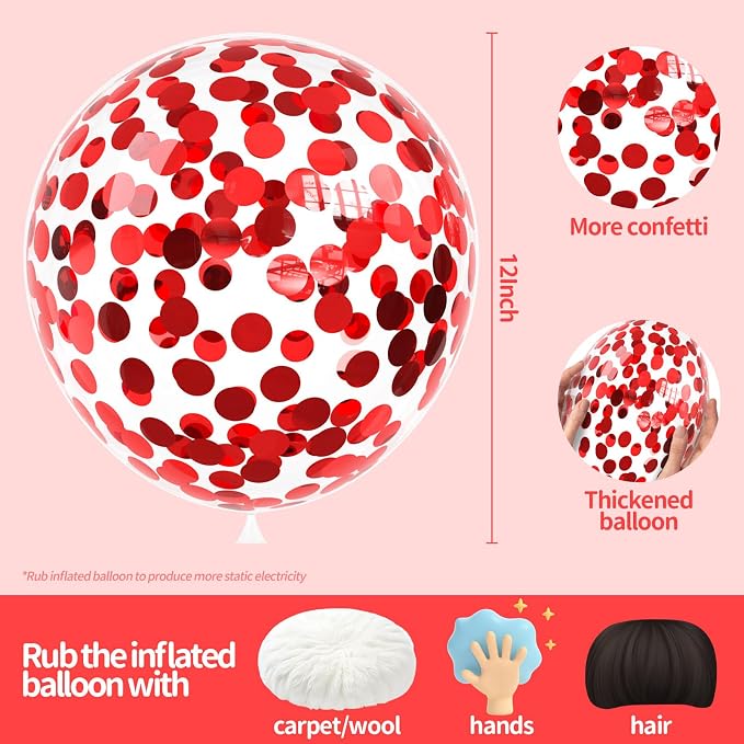 Red Confetti Balloons - Image 2