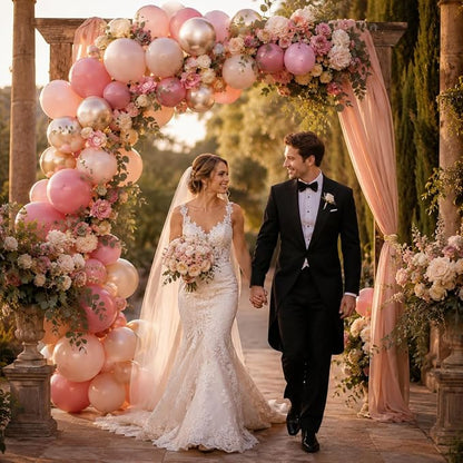 Pearl Pink Gold Balloons - Image 5