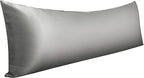 NTBAY Satin Body Pillowcase for Hair and Skin, Luxurious and Silky Pillow case with Envelope Closure, 20x54 Inches, Grey