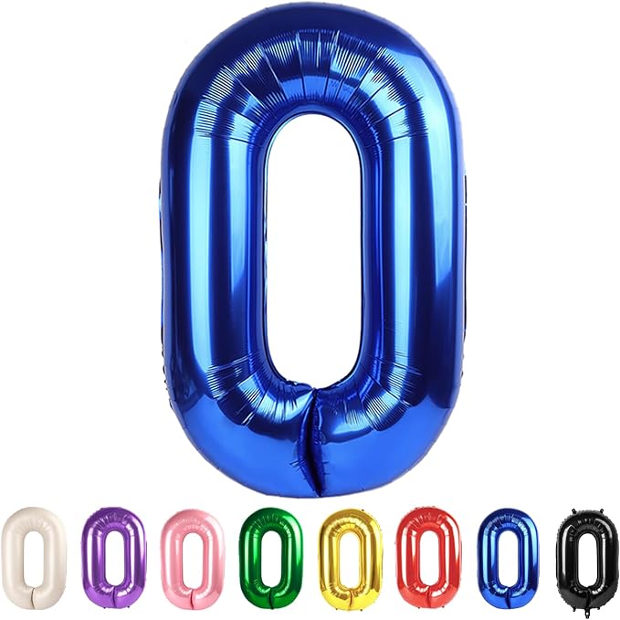 Large Number 0 Balloons Dark Blue Birthday Party Decorations by Mluchee