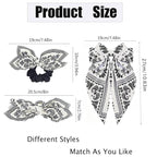 2Pcs Bow Claw Clips Boho Bandana Hair Bow Butterfly Styling Large Hair Clips for Women Large Claw Clips for Thick Hair (White)