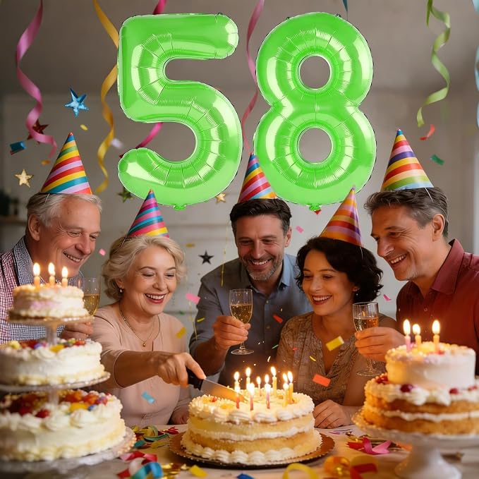 40 Inch Number 58 Balloons for 58th Birthday Party Decorations, 0-100 Fruit - Image 2