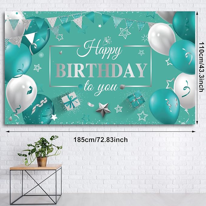 Tatuo Happy Birthday Decorations Backdrop Banner - Image 2