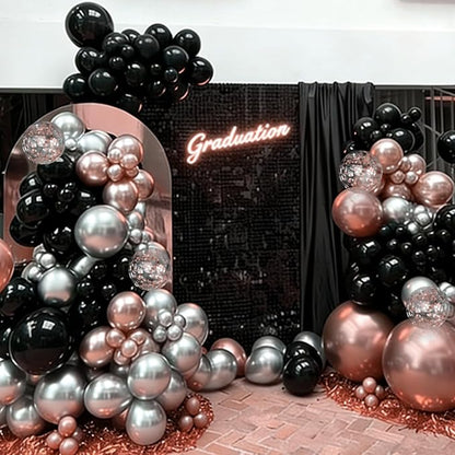 Black Gold and Silver Balloon Garland Arch Kit - Image 5