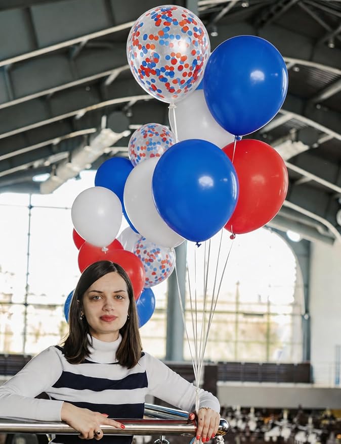 Red White Blue Balloons for 4th of July Decorations | 50 Pcs 12 Inch Red White - Image 7