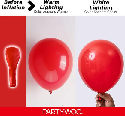 PartyWoo Red Balloons 100pc Reds Helium Latex Balloons 12 Inch | Birthday - Image 3