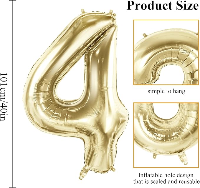 Number 42 Balloons for 42nd Birthday Party Decorations, 40 Inch 0-100 - Image 2