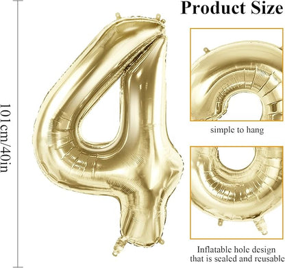 Number 42 Balloons for 42nd Birthday Party Decorations, 40 Inch 0-100 - Image 2