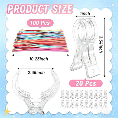 20 Pcs Balloon Arch Clips, 3.5" Plastic Transparent Spring Clamps | - Image 2