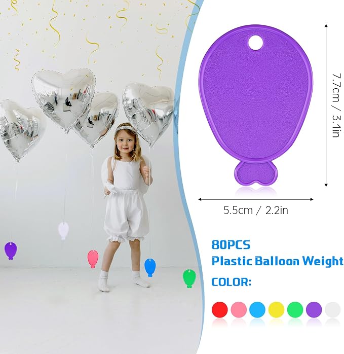 Lenwen 80 Pcs Balloon Weights Plastic Colorful Weights - Image 9