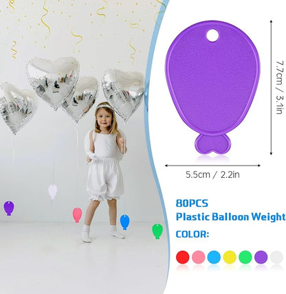 Lenwen 80 Pcs Balloon Weights Plastic Colorful Weights - Image 9