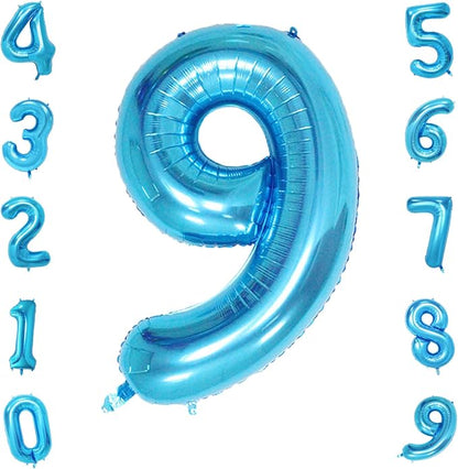 40 Inch Blue Number Balloons, Helium Mylar Foil Number Balloons by Unknown