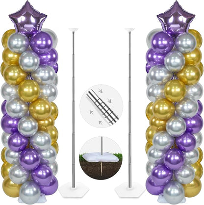 YALLOVE 2-Pack Adjustable Metal Balloon Column Stands by YALLOVEPARTYSUPPLIES