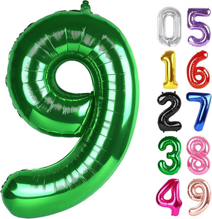 Green Number 9 Balloon 40 Inch, 9th Birthday Party Decorations Men Women | Foil by IWERP