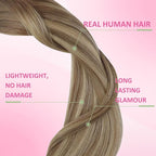 YoungSee Invisible Tape in Extensions Human Hair Brown Balayage Tape in Hair Extensions Ombre Light Brown to Blonde Tape-on Hair Extension 22Inch Natural Hair Extension for Wedding 20pcs 50g