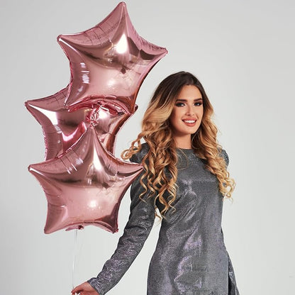 MEETINGU Rose Gold Metallic Balloons, 18 Inch Rose Gold Star Mylar Balloons 10 - Image 5