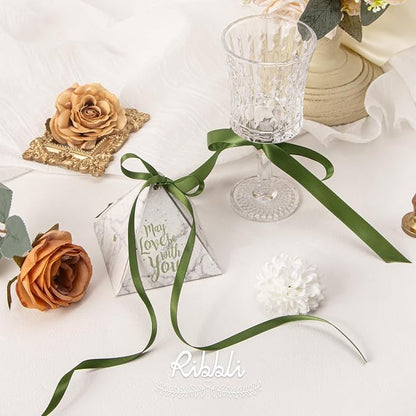 Ribbli Moss Green Satin Ribbon, Double Faced Satin 1/2 inch x Continuous 25 - Image 3