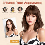 Rich Choices Human Hair Toppers for Women-100% Real Remy Hair Topper with 3D 360°Bang-Upgraded 150% Density 9 * 12CM Lace Base-Clip in Hairs topper for Thinning Hairs-12Inch #2R Chocolate Brown
