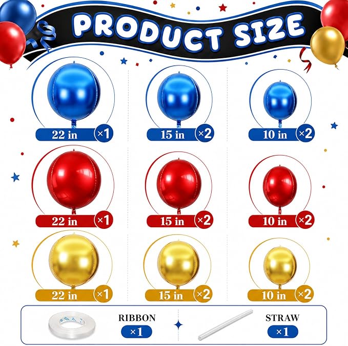 Red Blue Yellow Balloons - Image 3