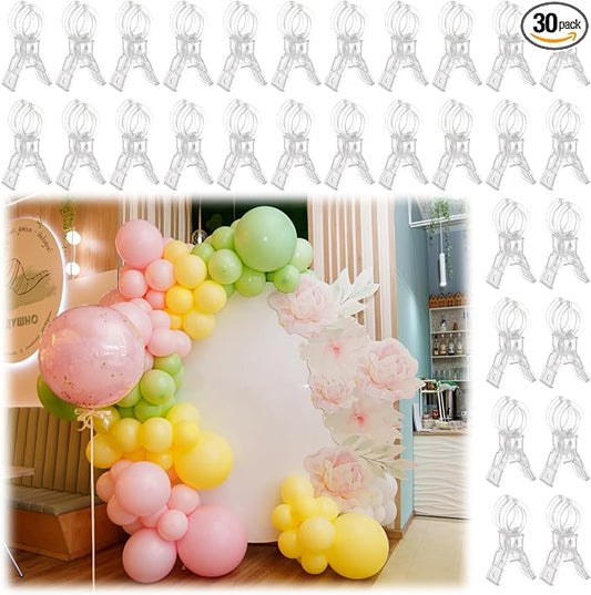 LemonRoad 30 Pack Large Balloon Arch Clips Plastic Transparent Backdrop Spring by Unknown