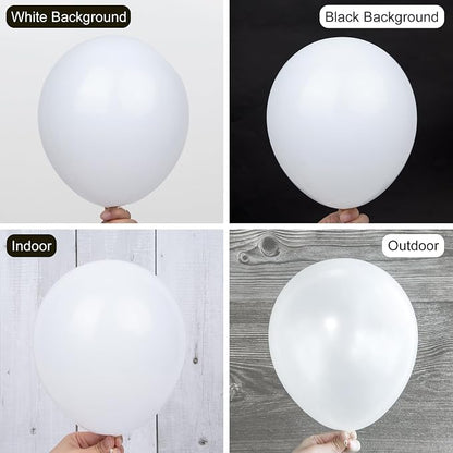 Ouddy Party 129Pcs Matte White Balloons Different Sizes 18 12 10 5 Inch | 6Pcs - Image 4