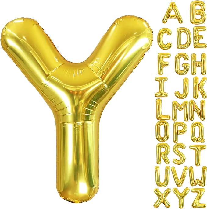 40 Inch Letter Foil Balloons Gold by Aeniaza