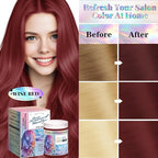 Vegan Semi Permanent Hair Color Mask - 10.15OZ Color Depositing Conditioner for Color-Treated Hair - Ammonia, Paraben, Sulfate & Cruelty-Free - Plant-Based Enhances Tones Hair (WINE RED)