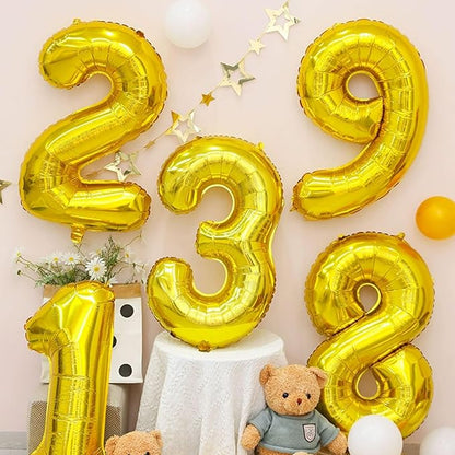10 Pcs Number Balloons 32 Inch Gold 0-9 Number Mylar Foil Balloons Gold Custom - Image 6