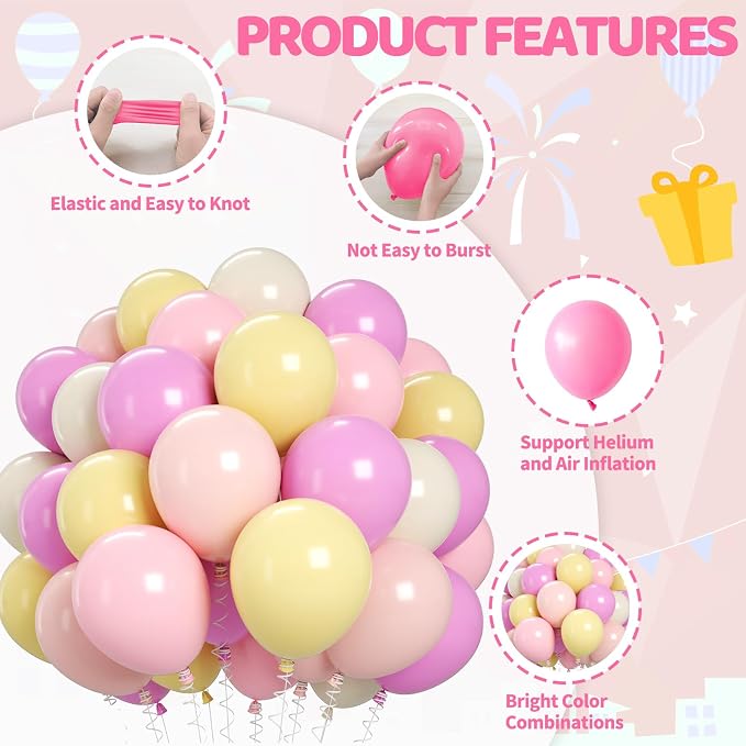Biapian Pink and Yellow Balloons Set - Image 3