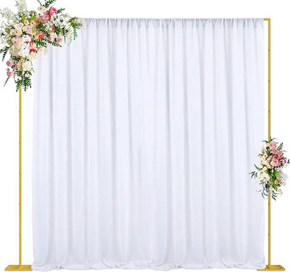 10x10FT Backdrop Stand Heavy Duty Pipe and Drape Kit Adjustable | Gold Metal by Wokceer