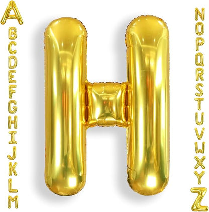 AULE 40 Inch Gold H Balloon Letter Foil A-Z Birthday Big Alphabet | Birthday by AULE