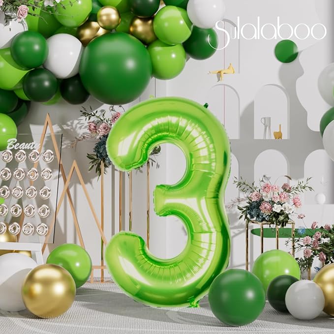 40 Inch Green Number 3 Balloon Lime Big Large Helium Number 0-9 | Giant Digital - Image 6