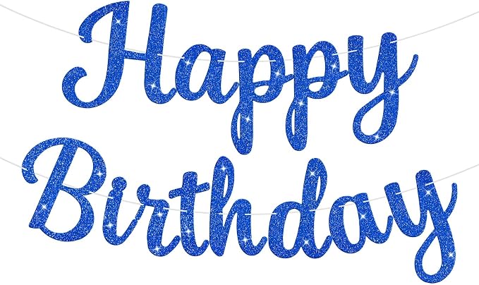 Glitter Happy Birthday Banner Sign Birthday Garland Wall Door Banners Flag by Unknown