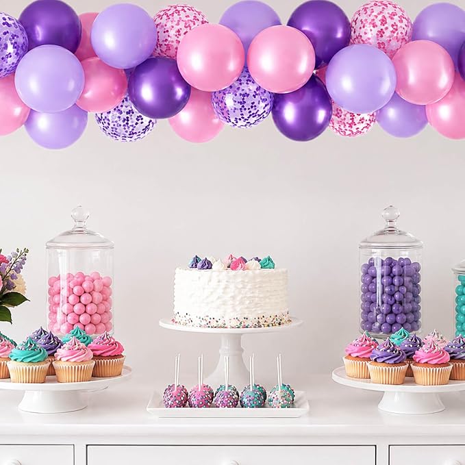 Pink and Purple Balloons Different Size 12 5 inch - Image 5