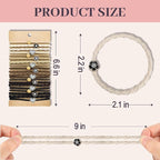 JIIRS 20PCS Boho Hair Ties,Elastic Bracelets,Elastic Hair Ties, Hair Bands For Ponytails,Ponytail Holder for Thick or Thin Hair,Boho Hair Bracelets No-Damage For Daily Life, Sport, Working(Set9)