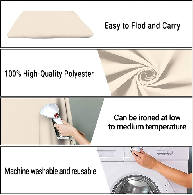 Cream Photography Backdrop for Photoshoot, Fabric 6x9ft | Polyester Studio - Image 7