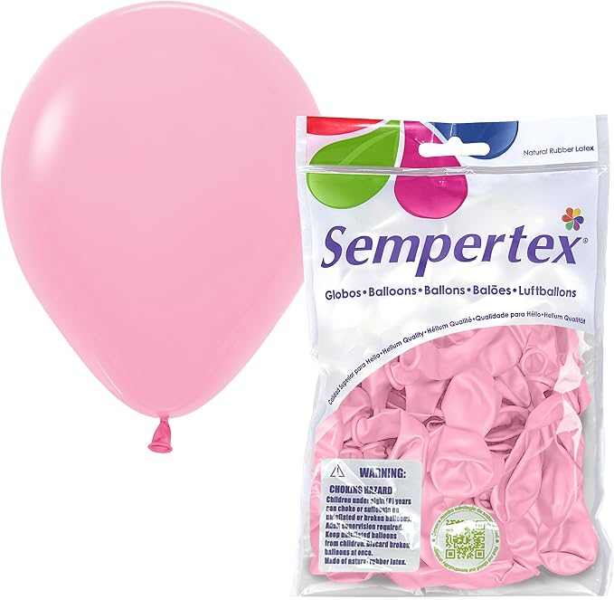 Sempertex Fashion Bubble Gum Pink Balloons, 5 Inch, Graduation, Baby Shower by Sempertex