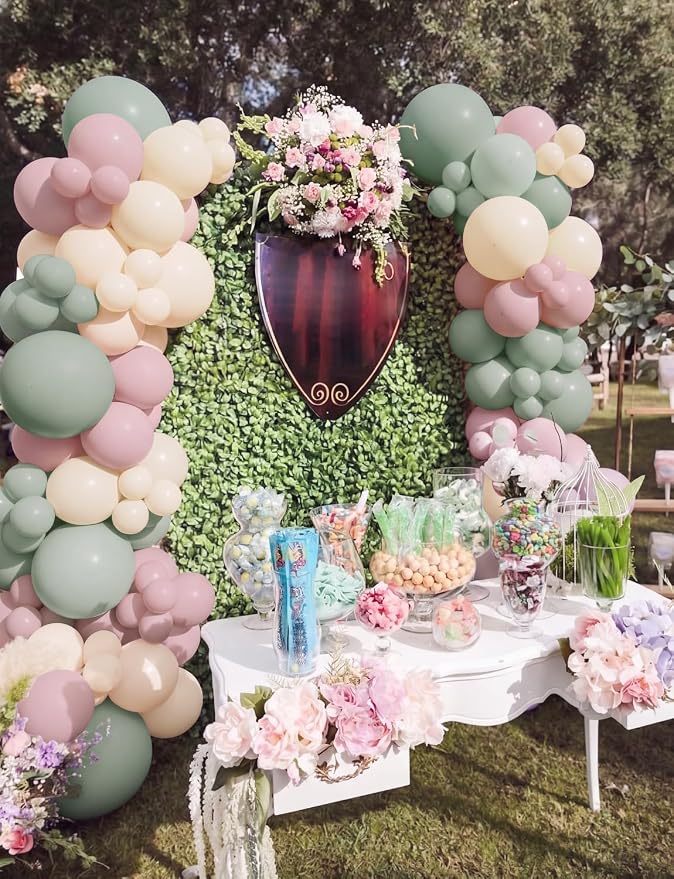 Tea Party Balloon Garland Arch Kit, Girls Birthday Decor | Pastel Pink Green - Image 4