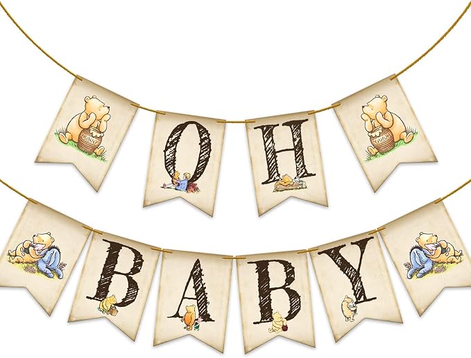 Oh Baby Banner for Winnie Baby Shower Decorations Classic Baby Shower Banner by CelebrateEveryMoment