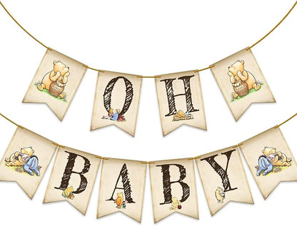 Oh Baby Banner for Winnie Baby Shower Decorations Classic Baby Shower Banner by CelebrateEveryMoment