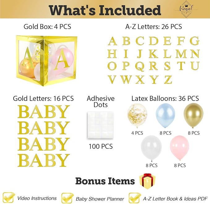 82 PCS Gold Neutral Baby Shower Decorations - Image 3