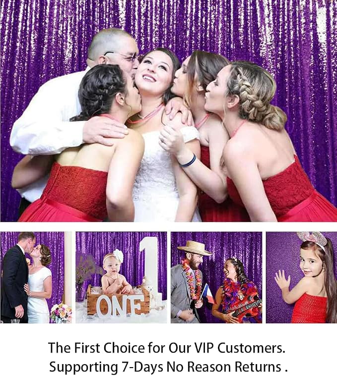 ShinyBeauty Purple Sequin Backdrop 10FTx10FT - Image 5
