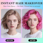 Pink Temporary Hair Color Spray for Kids Women, One-Day Temporary Hair Dye Spray Washable Hair Color Wax Non-Sticky For Cosplay DIY, Party, Christmas, Halloween, Crazy Hair Day (Pink)