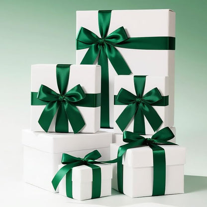 KINGLAKE Forest Green Satin Ribbon – 1-1/2 Inch x 2 Rolls Emerald Green Ribbon - Image 5