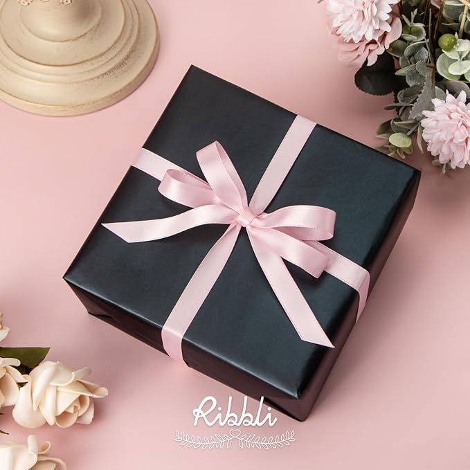 Ribbli Double Faced Light Pink Satin Ribbon, 1/2” x Continuous 25 Yards - Image 4